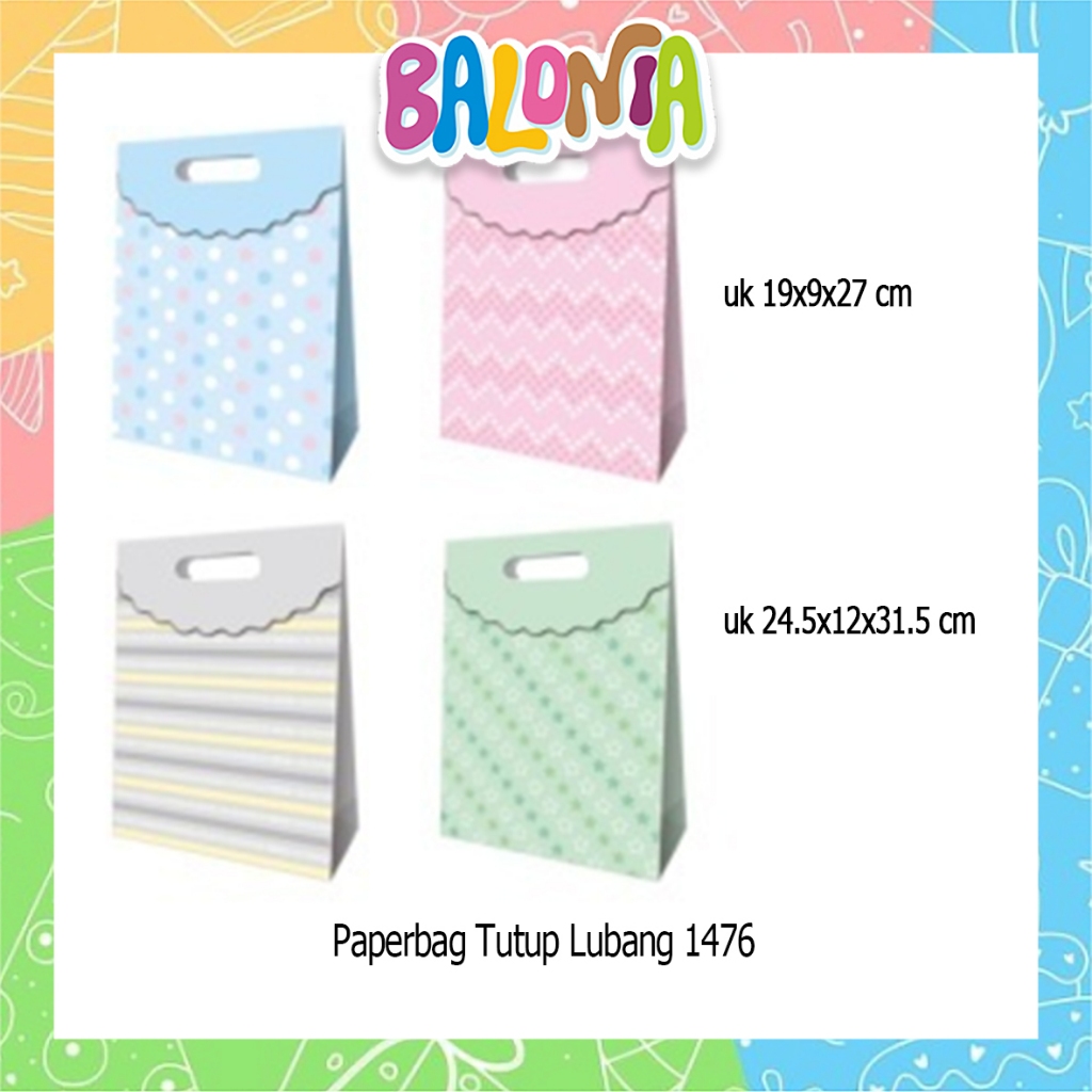 

(1Pcs) Paperbag Buka tutup Lubang UK XXL (28x15x37cm) Tebal, paperbag pita, paperbag ultah
