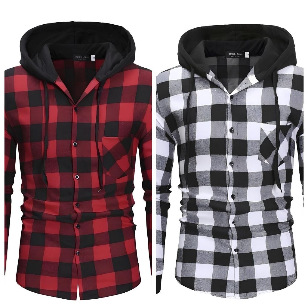 JECO Atasan Pria Wanita Kemeja Hoddie Tudung Topi Semi Jaket Keren Rapi Kece Hangout Terbaru 2 Pilih