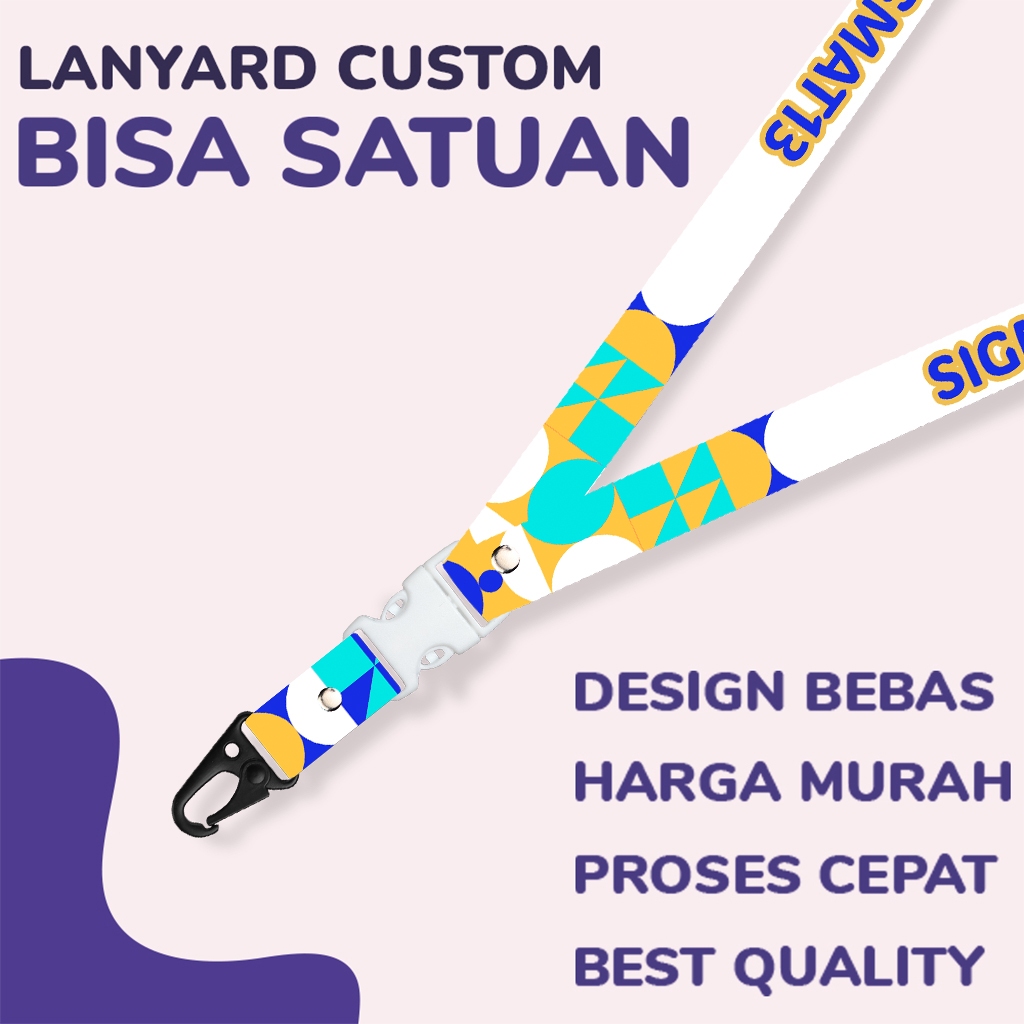 

[CUSTOM SATUAN - 20E ] Custom Lanyard Printing full 2 sisi ukuran 2 cm satuan murah - Sigmat13