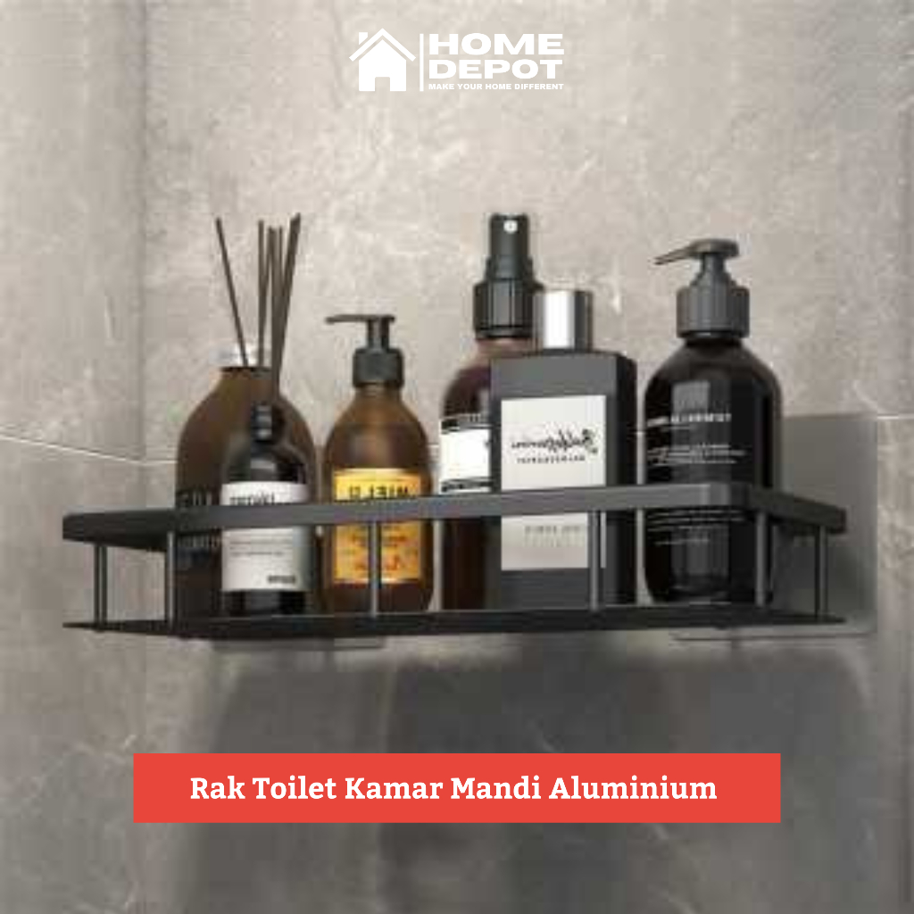 Rak Toilet Kamar Mandi Organizer Aluminium Dengan Perekat Baut Fisher