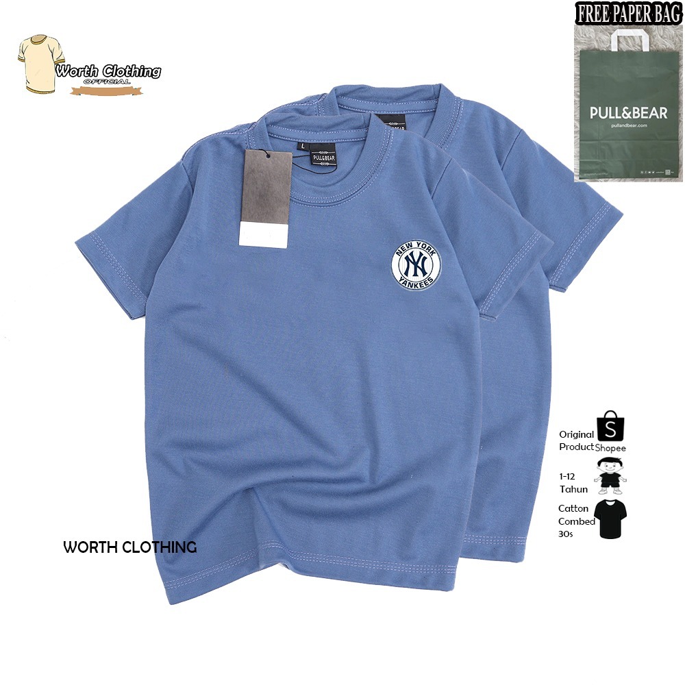{ FREE PAPER BAG }  Baju Kaos Anak New York Yankees / NY Denim / Kaos anak laki laki & perempuan / K