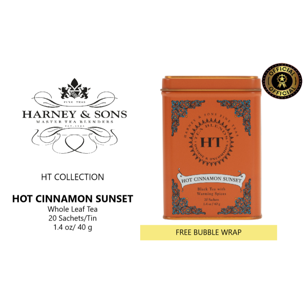 

Harney & Sons, Hot Cinnamon Sunset Tea, HT Collection, Whole leaf tea sachet 20ct