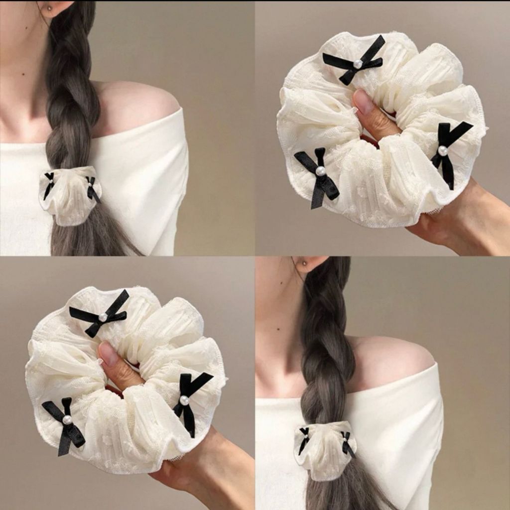 BW Bow Tie / Hair Tie Ikat Rambut Scrunchie