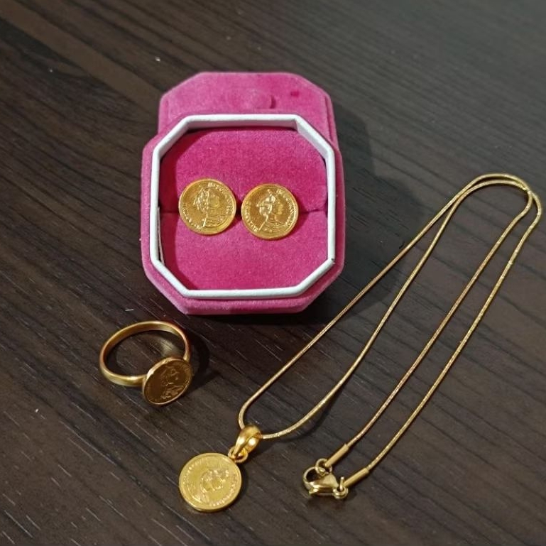 set koin alpaka lapis emas