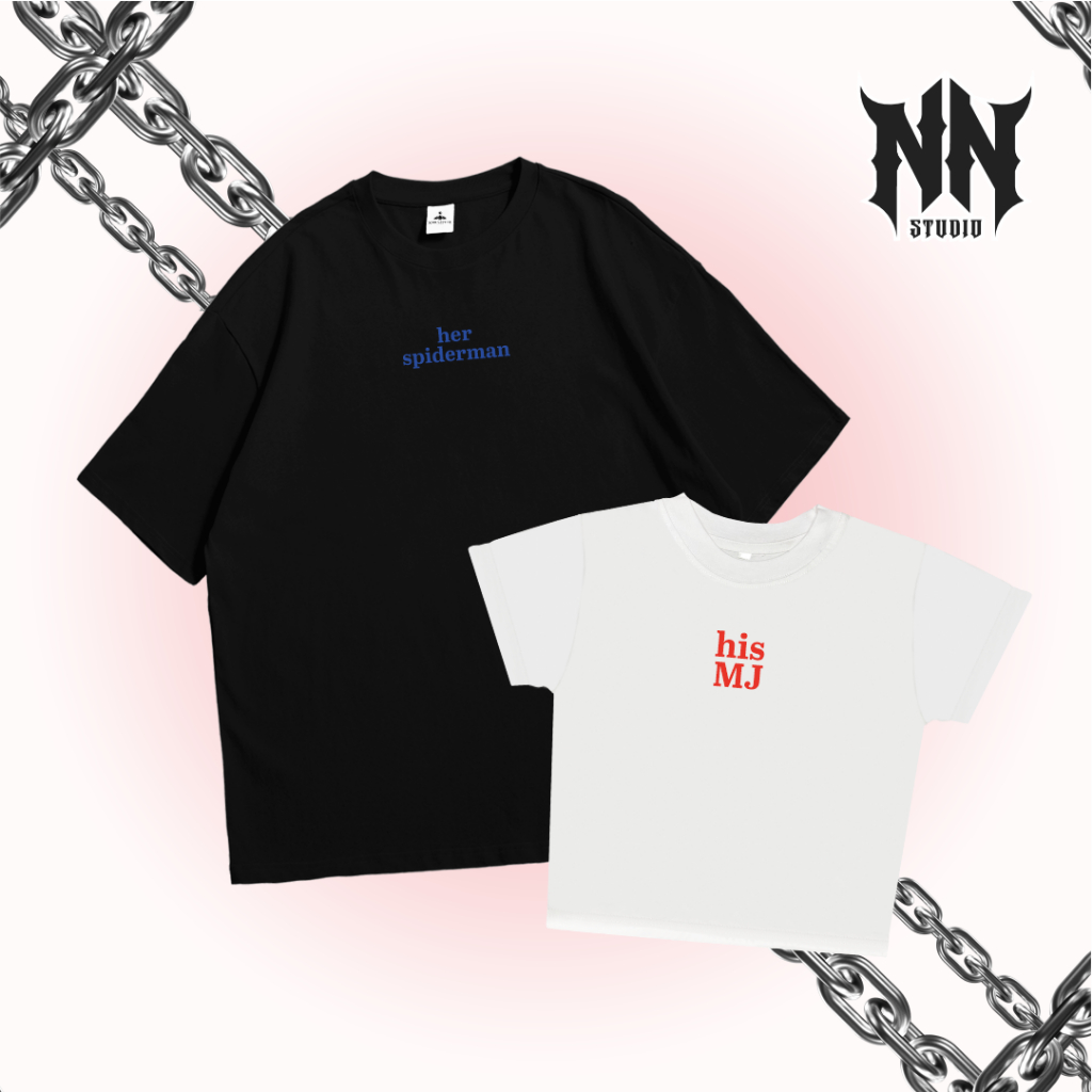 Kaos Couple | Baju Couple Pasangan | Kaos Oversize Boxy | Kaos Croptop - Spideman & MJ