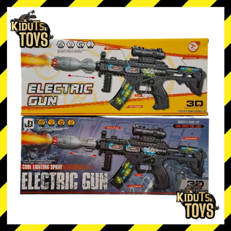Mainan Pistol Tembakan Elektrik Electric Gun Keluar Asap Getar Geter
