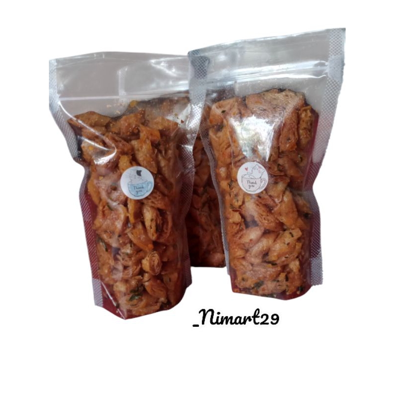 

Lumpia kering/Lumring Pedas nagih renyah krispi Daun Jeruk Asin Gurih