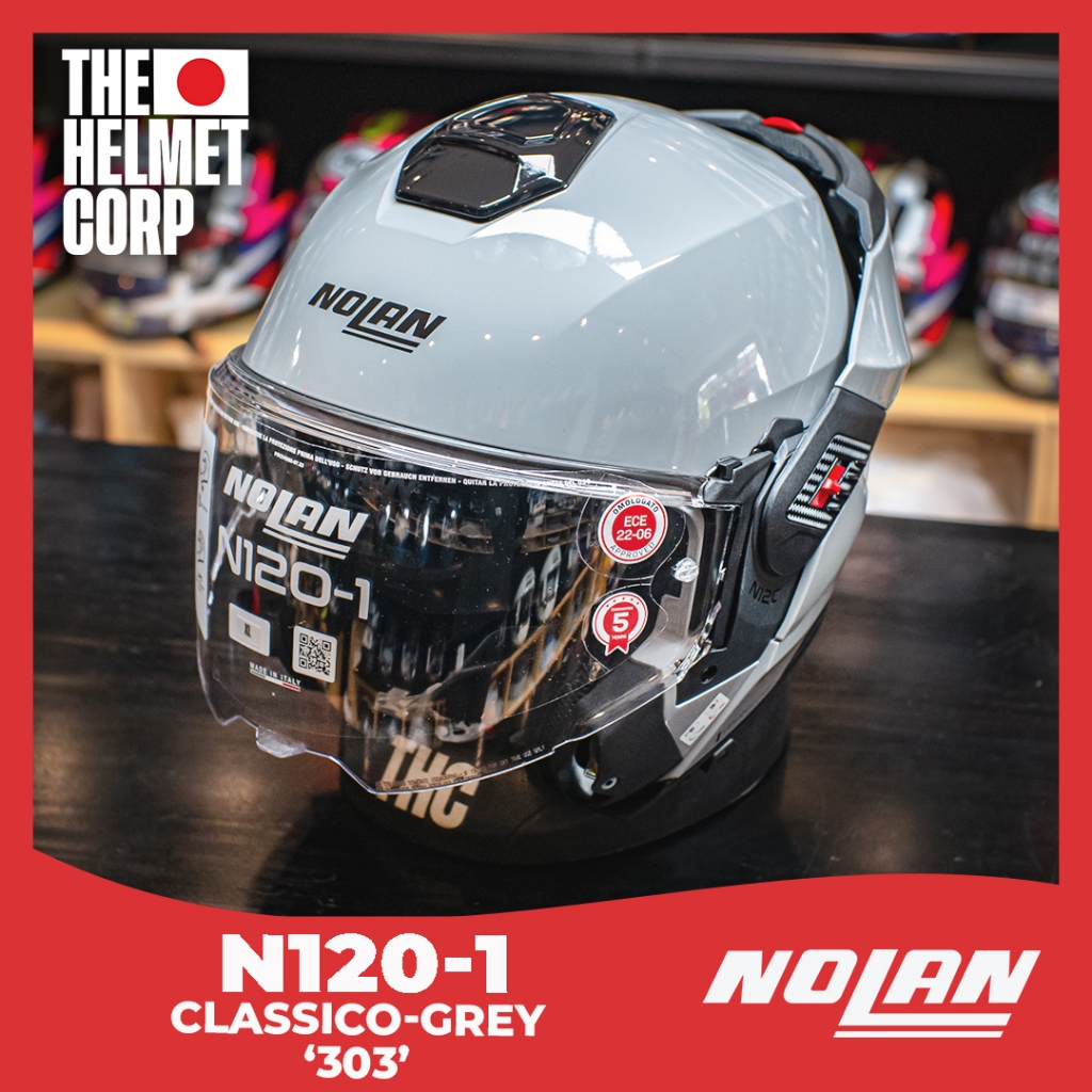 NOLAN N1201 CLASSICO GREY 303 MODULAR HELMET ORIGINAL HELM FLIP UP