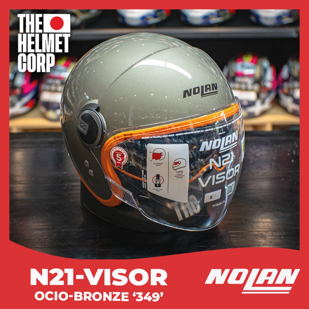 NOLAN N21 VISOR OCIO BRONZE ORANGE HALF FACE CLASSIC HELMET ORIGINAL