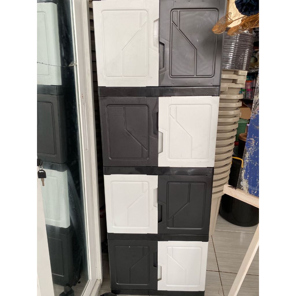 Viral  Lemari Plastik / Lemari Plastik Susun 3 & 4/ Lemari Plastik 2 Pintu /Lemari Pakaian