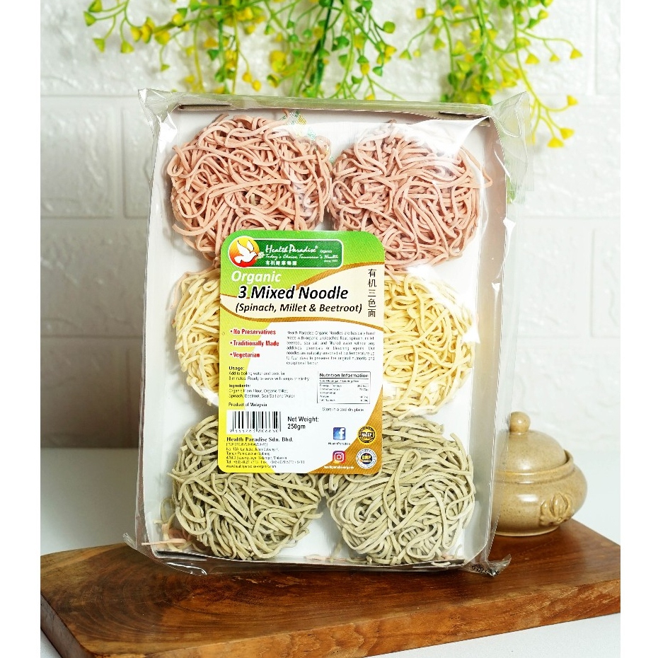 

HP Organic 3 Mixed Noodle 250gr Mie Organik