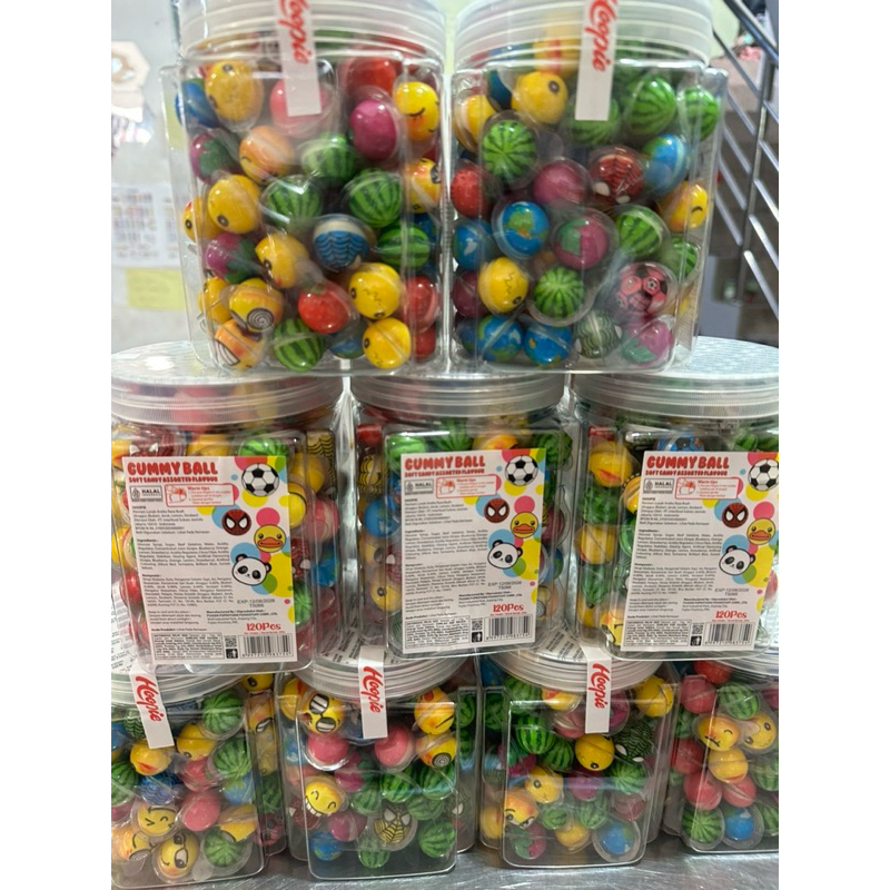 

GUMMY BALL soft candy assorted flavour 120pc