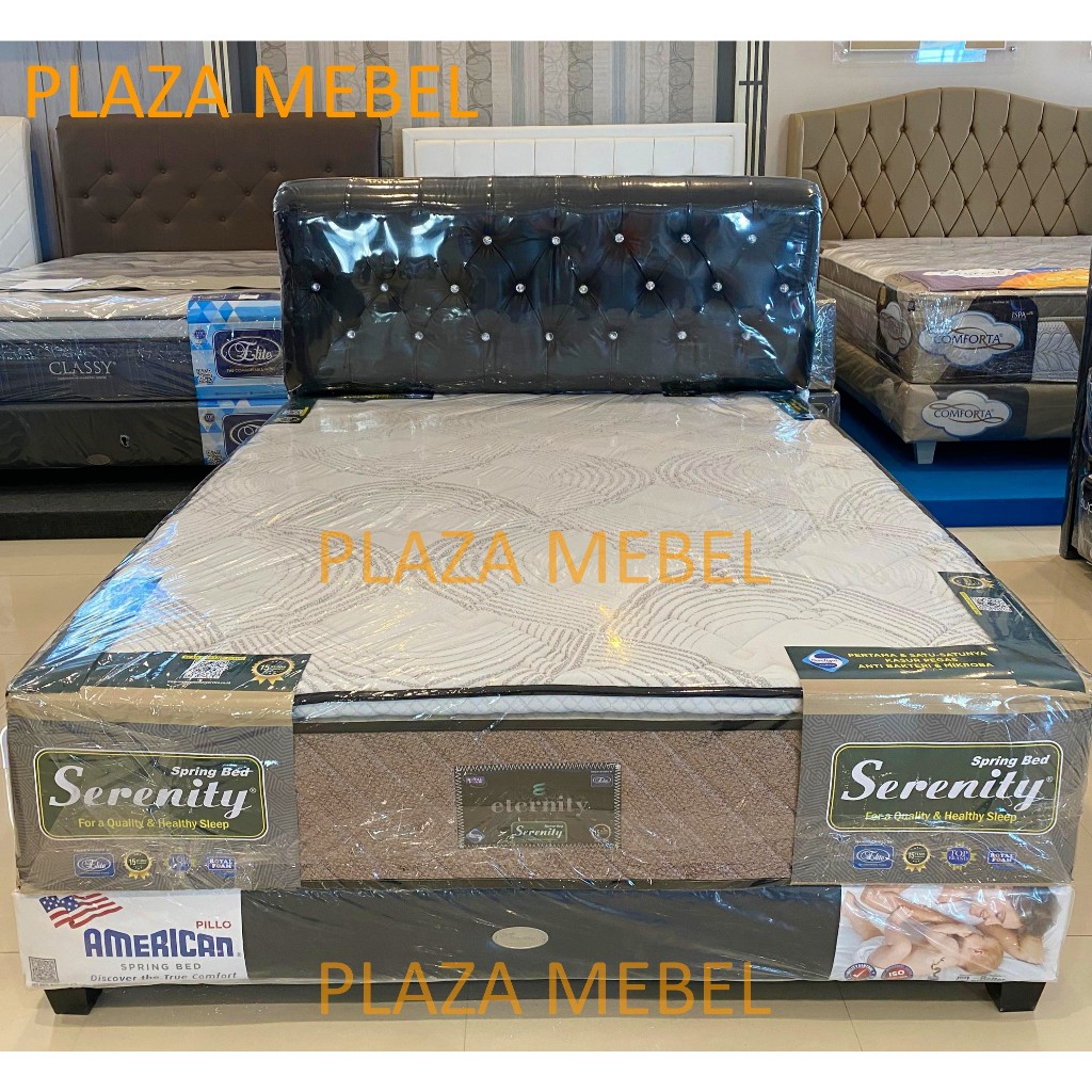 SET Spring Bed ELITE Serenity Eternity Pillow Top + HB Roma American ( FULLSET )