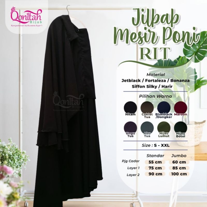 Khimar Mesir Poni Rit | Jilbab Mesir Poni Risliting