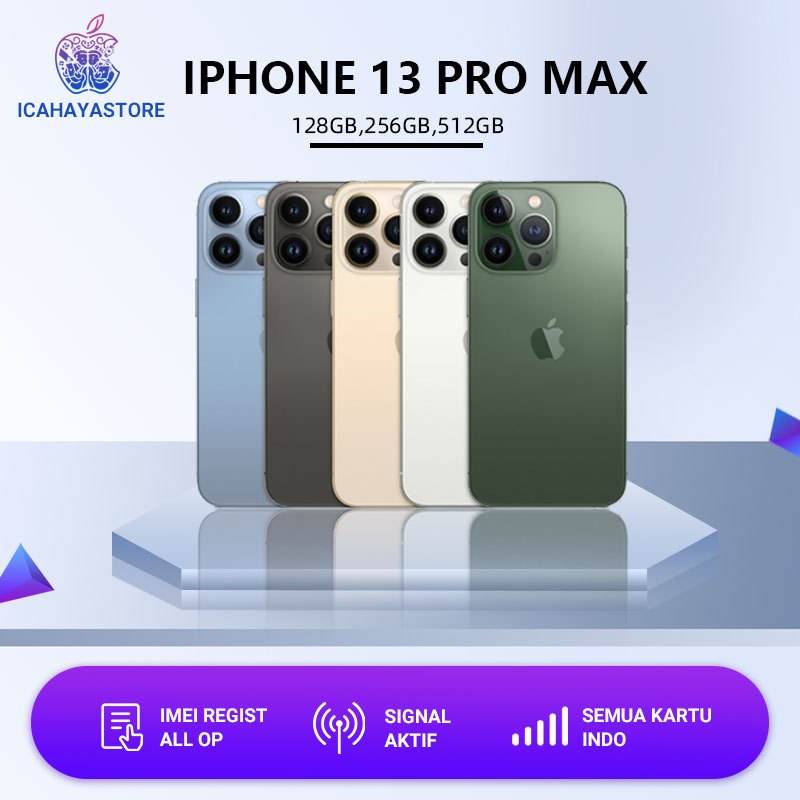 iPhone 13 Pro Max 128GB 256GB Tangan kedua100%ORI LCD MULUS NORMAL FULSET Garansi 3 bln.