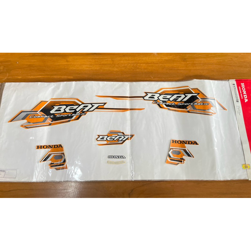 POLET LIS LIST STICKER STIKER STRIPING BODI BODY OREN ORANGE HONDA BEAT KARBU 2008 OLD LAMA ORIGINAL