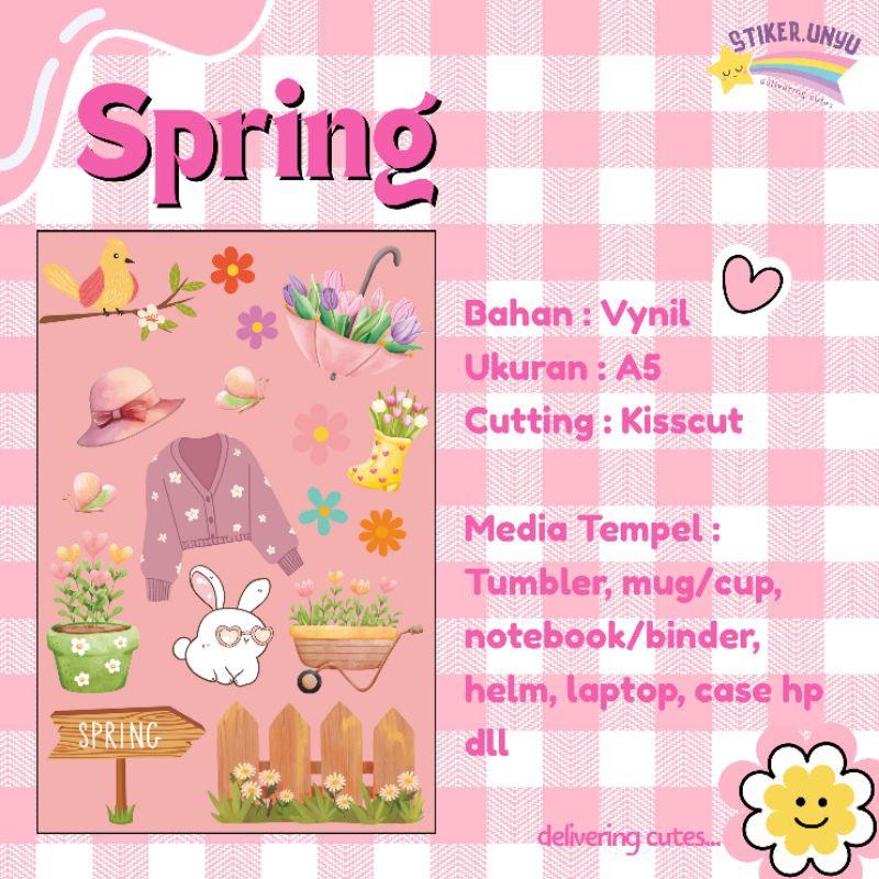 

Sticker Aesthetic Spring | Stiker Hiasan Tema Spring ukuran A5