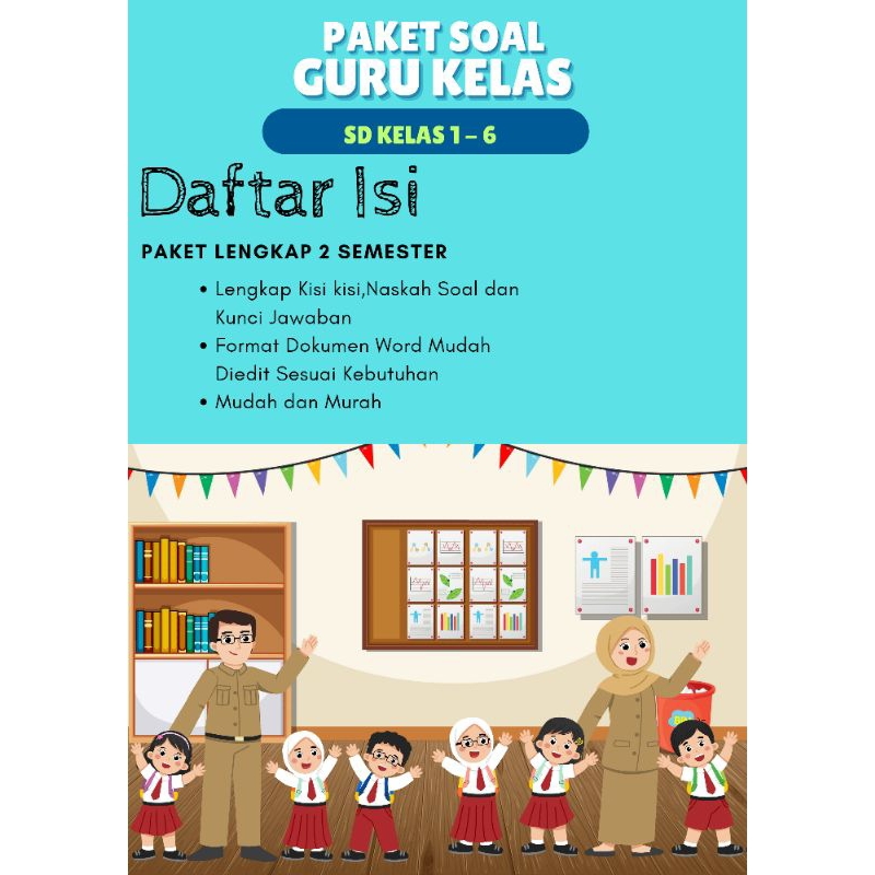 PAKET SOAL GURU KELAS SD LENGKAP 2 SEMESTER KELAS 1 - 6 TEMATIK
