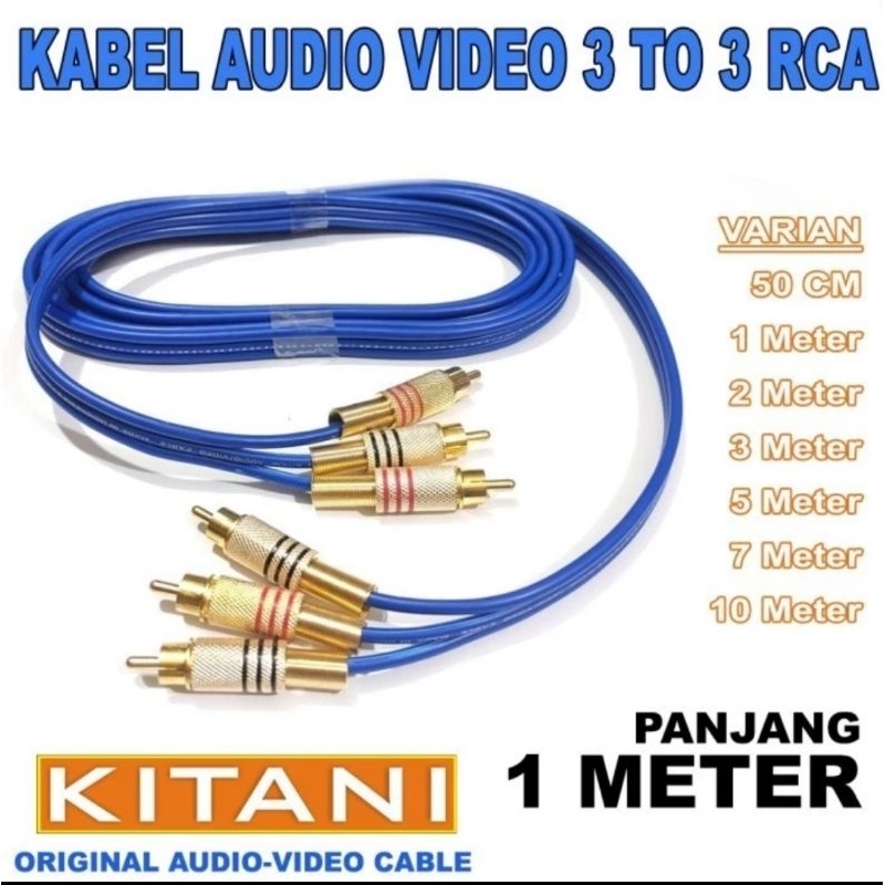 Kabel audio Rca male 3-3 kabel Kitani