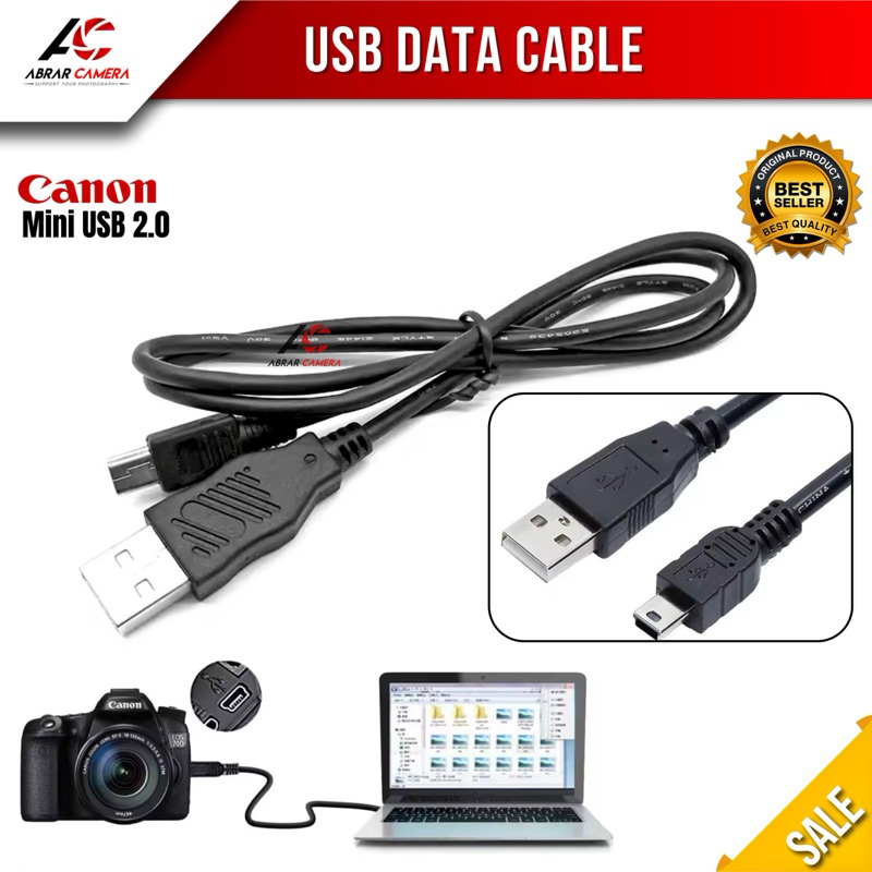 Kabel Data USB Kamera Canon DSLR Mirrorless Pocket Mini USB 2.0 to USB Laptop 1100D 1200D 1300D 550D
