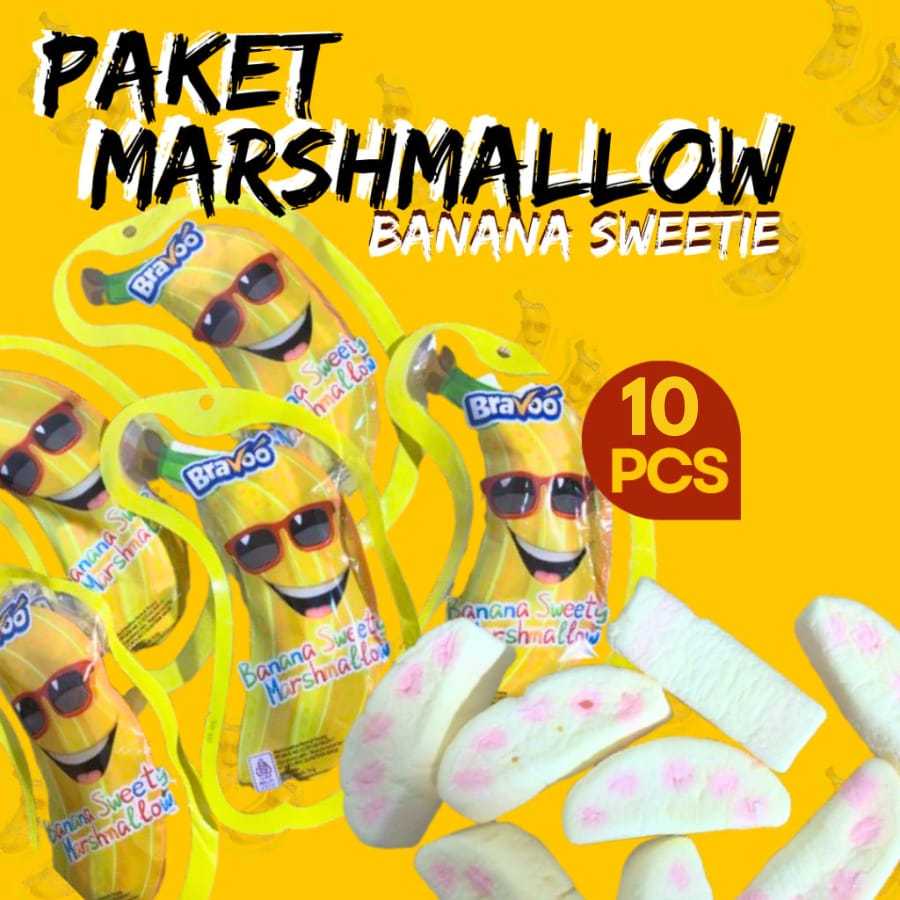 

【HALAL】Marshmallow Karakter Permen Jelly 1 PAX ISI 10 Pcs Aneka Rasa Buah Mini Snack Candy Teddy Bear Pisang