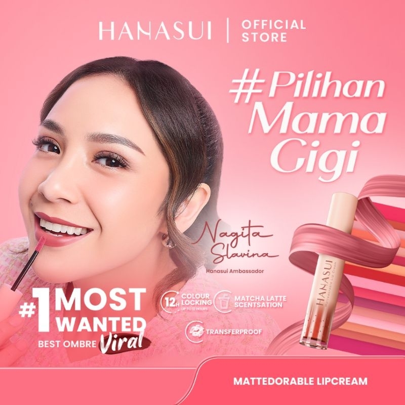 HANASUI mattedorable Lip Cream | Matte dorable Lip Cream | Lipstik cair matte HANASUI