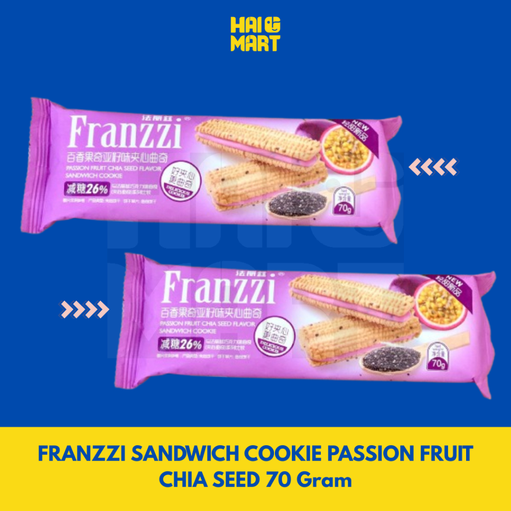 

SUNSSI FRANZZI SANDWICH COOKIE PASSION FRUIT CHIA SEED 70 Gram