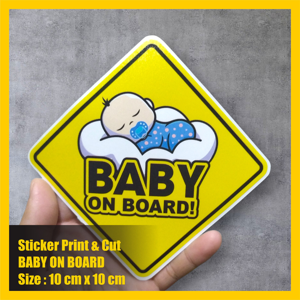 Stiker Baby on Board stiker transparan UV stiker sign stiker print & cut