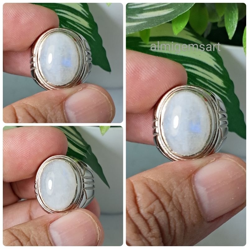 cincin batu permata biduri bulan realpic