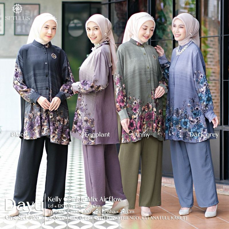 DAYU SET ORI TULUS / DAYU ONESET BATIK KATUN CRINKLE AIRFLOW PREMIUM SETCEL SETELAN CELANA BABYDOLL 