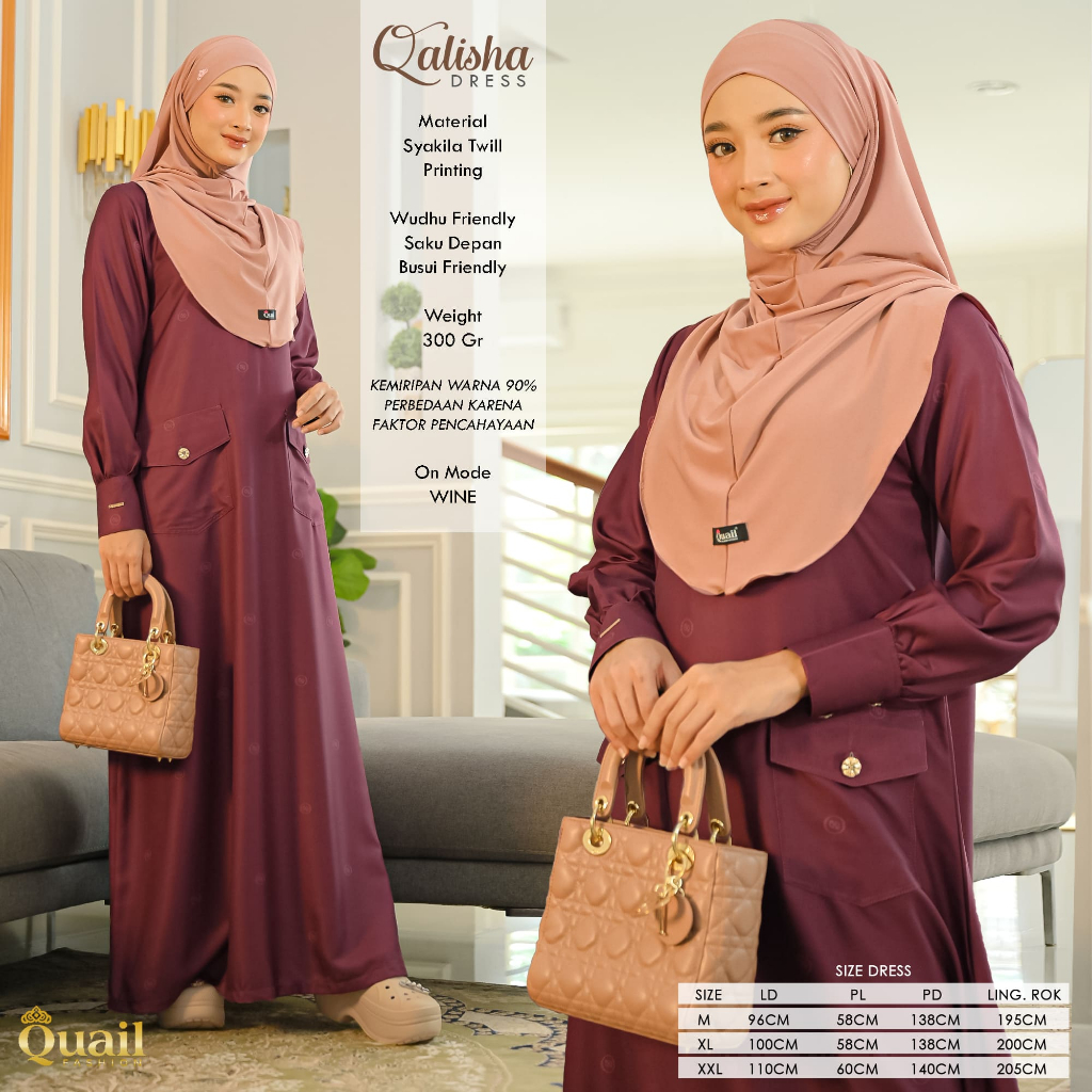 Quail Hijab - QALISHA EXCLUSIVE DRESS ORI QUAIL