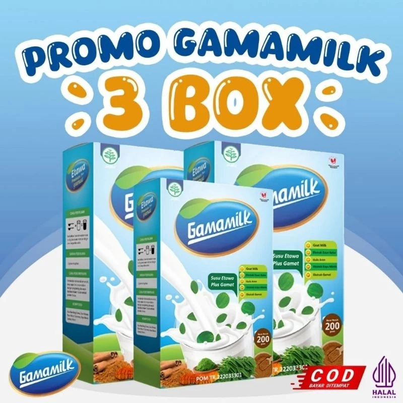 

GAMAMILK [PAKET 3 BOX] - SUSU ETAWA PLUS GAMAT ATASI NYERI SENDI DAN PENGAPURAN TULANG