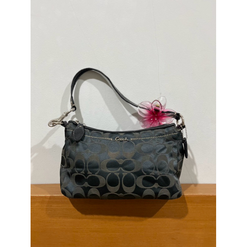 Coach pochette canvas mix leather shoulder bag