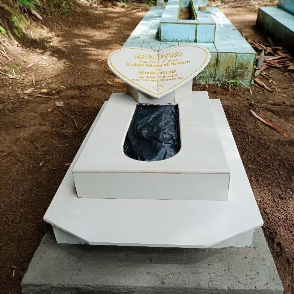 batu nisan full makam bayi satu set sama dudukan nama
