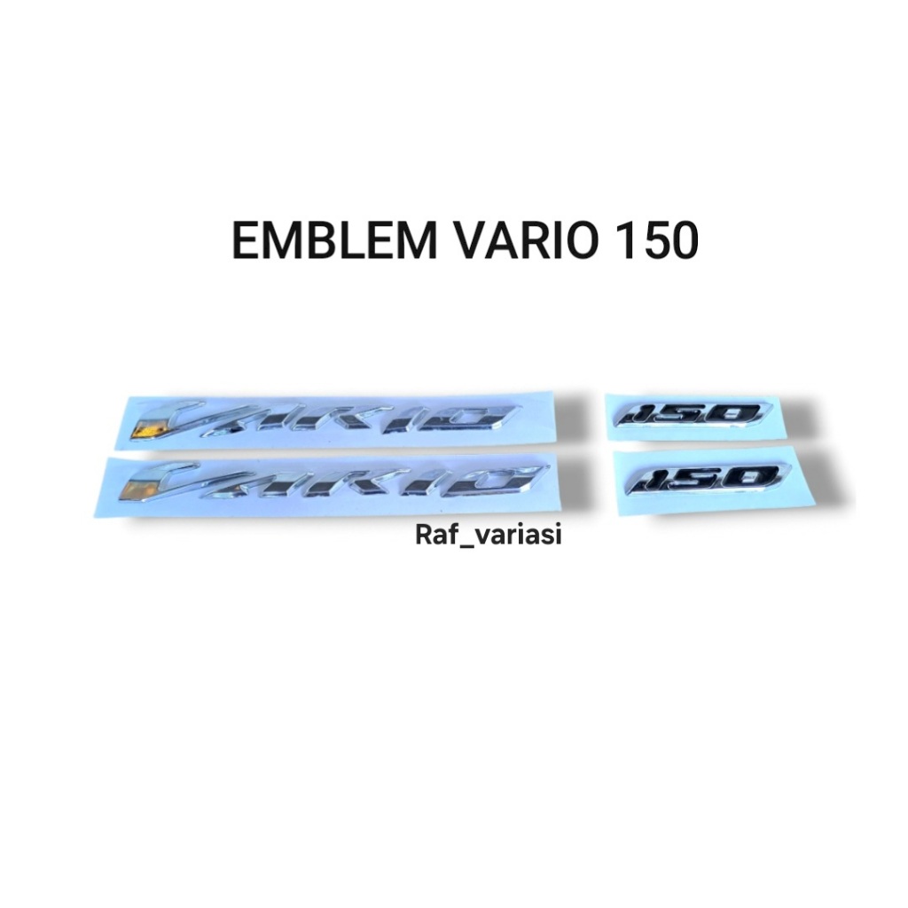 Emblem Vario 150 timbul chrome / Emblem Logo timbul vario 150 / Emblem vario 150 3D timbul / Emblem 