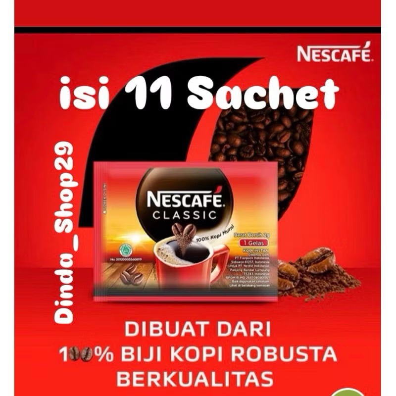 

NESCAFE Classic Kopi Instan ( 1 RENCENG ISI 11)