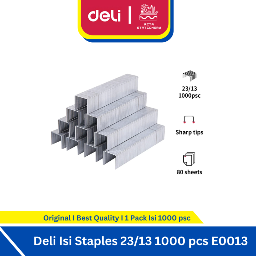 

Deli Isi Staples 23/13 Kekuatan yang seimbang untuk tekanan staples kertas yang kuat E0013