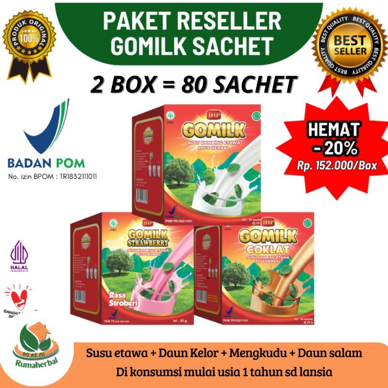 

GOMILK PAKET RESELLER 2 BOX SACHET