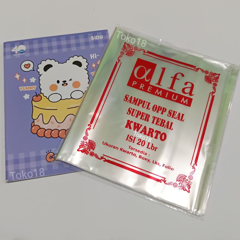 

1 Pak Sampul Plastik Bening Kwarto Opp Super Tebal Alfa Premium (Isi 20 Lembar)