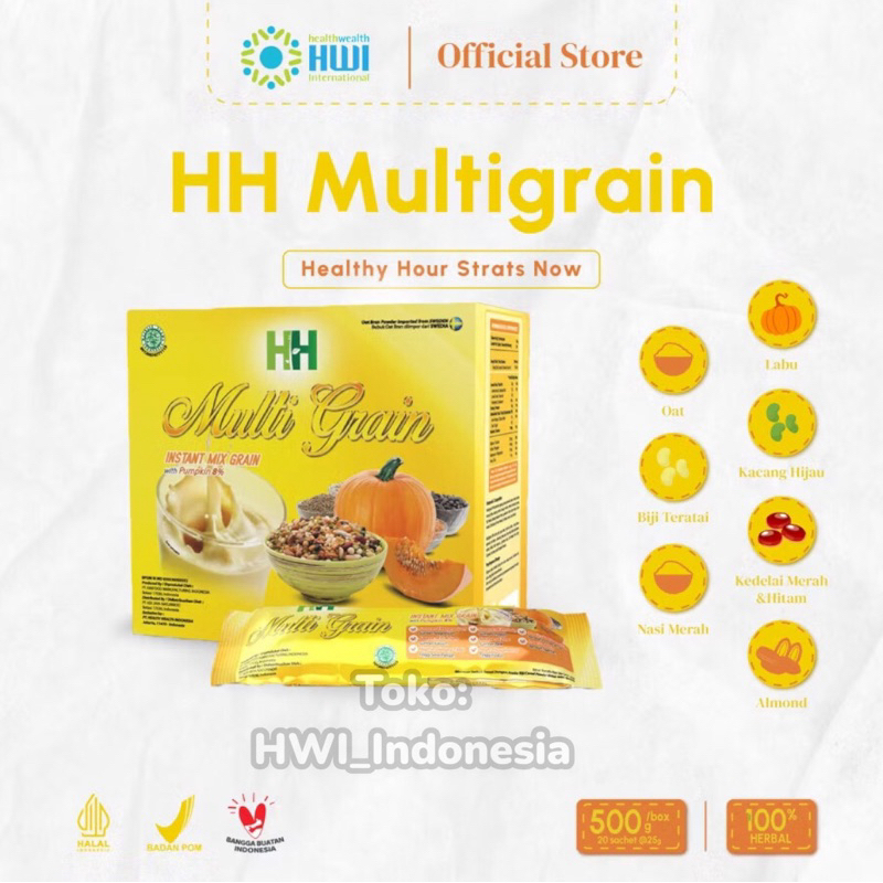 

HH Multigrain HWI Original 100% isi 20 Sachet Sereal Superfoof untuk kesehatan