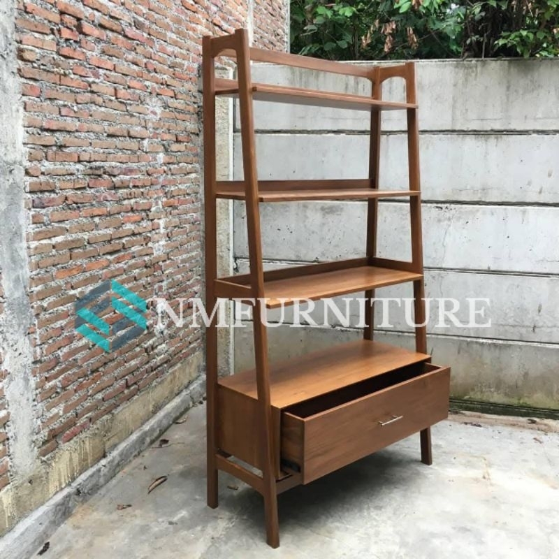 Rak tempat penyimpanan kayu jati rak minimalis / meja hias kayu jati