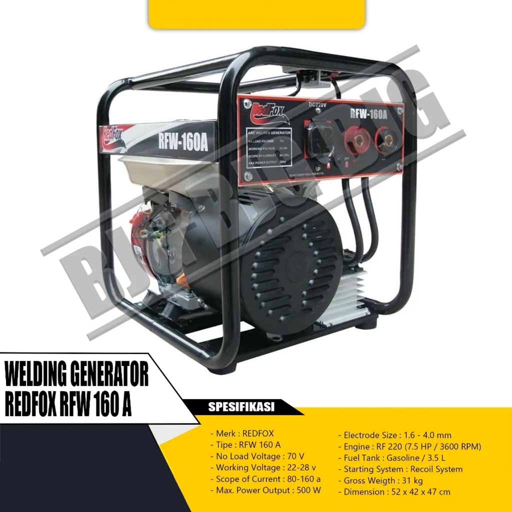 MESIN LAS GENSET / WELDING GENERATOR REDFOX RFW 160A 500 WATT