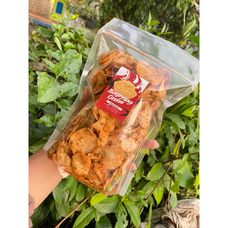 

Basreng Pedas Daun Jeruk, Keripik Basreng Pedas Asin Daun jeruk