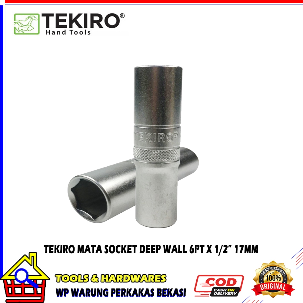 TEKIRO Kunci Mata Sock Socket Sok Panjang Deep Wall 1/2" 6PT 17mm 17 Mm MATA IMPACT