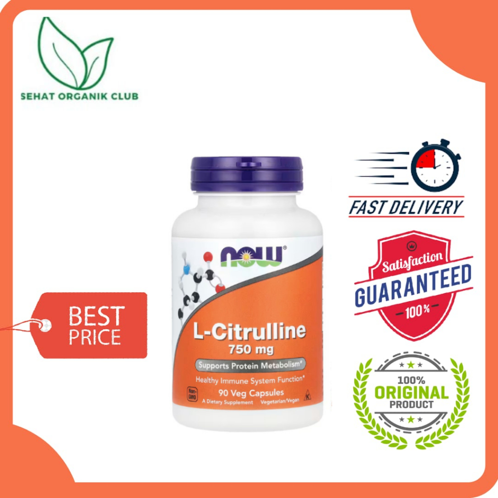 NOW Foods L-Citrulline L Citrulline 750 mg 90 Veg Capsules vitamin
