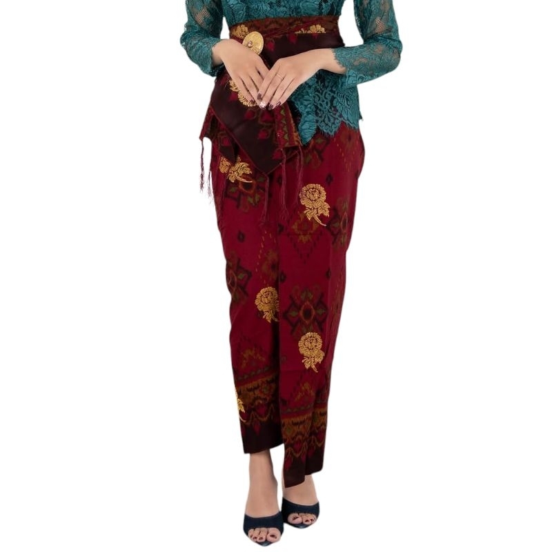 Kamen Lembaran Katun Endek Mastuli Set Selendang Bali