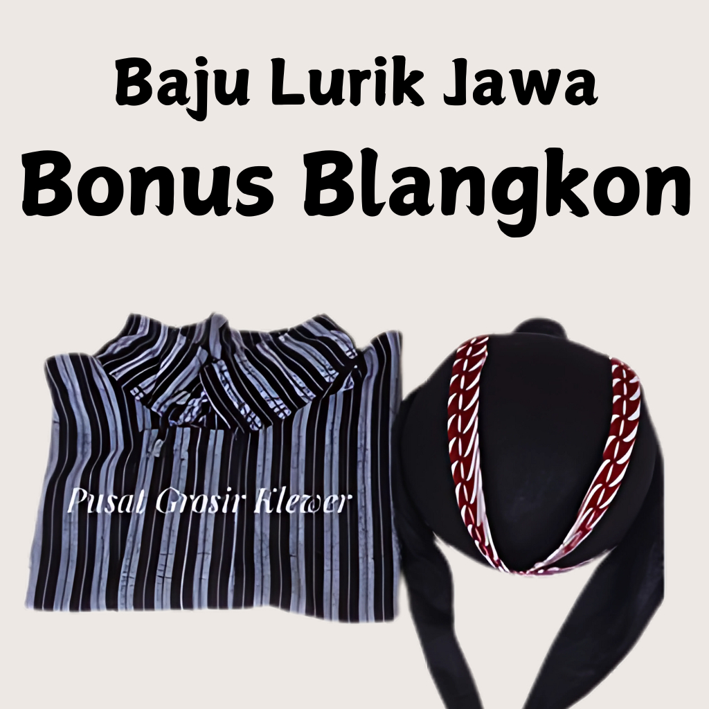 Baju Lurik Gratis Blangkon/Baju Lurik Jawa/Baju Adat Jawa/Lurik Jawa