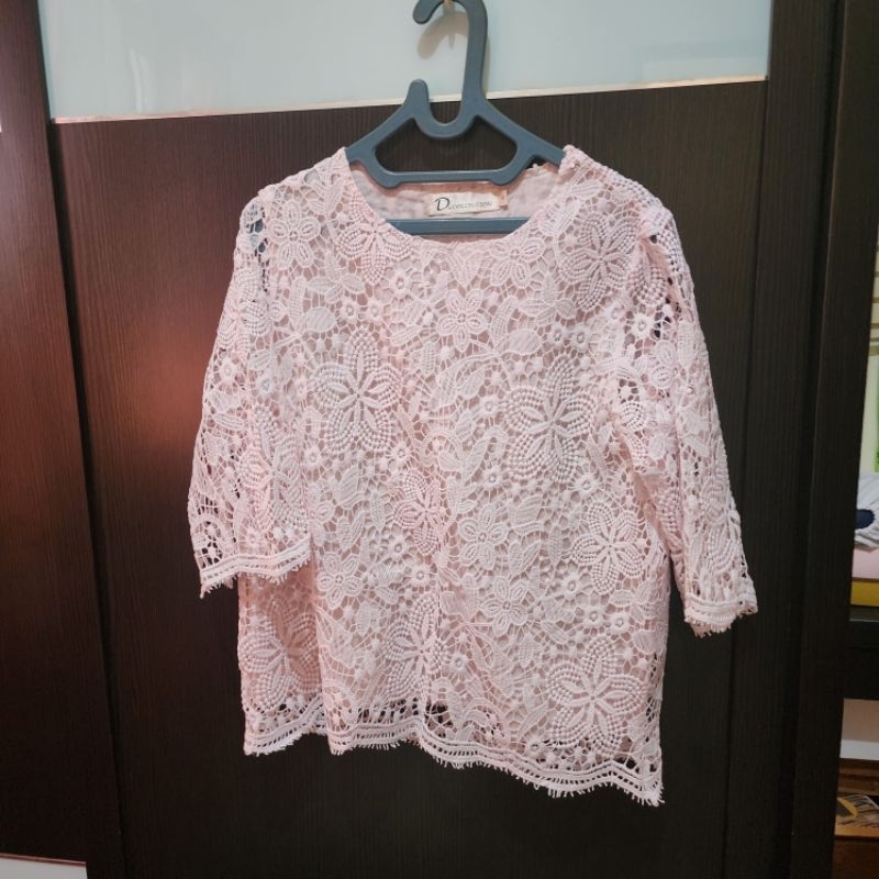 blouse brokat pink pink