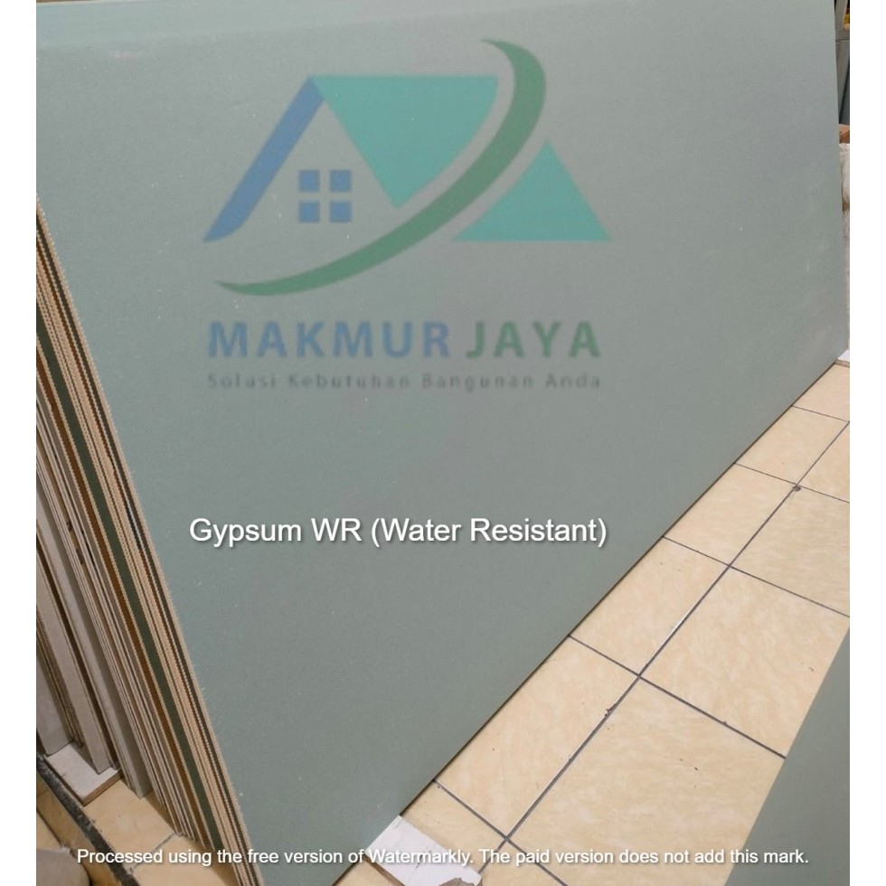 Gipsum Knauf 9 mm WR (Tahan Air) / Gypsum Knauff 9mm (Water Resistant)
