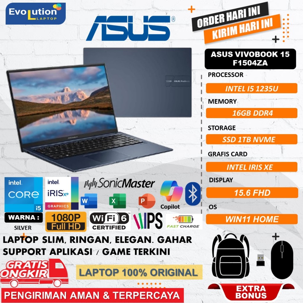 Laptop Asus Vivobook 15 F1504ZA INTEL I5 1235U 32GB 1TB 15.6 FHD Windows 11 Original